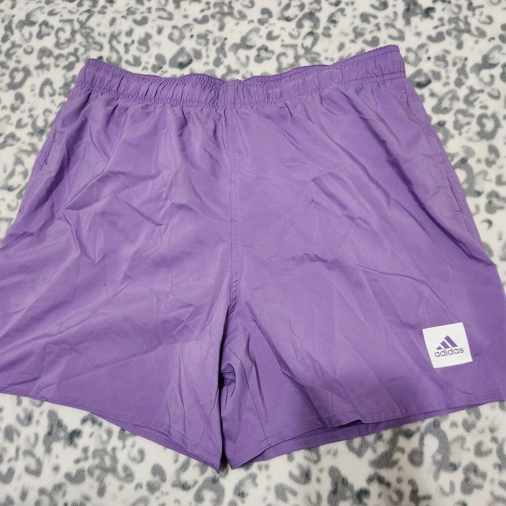 Adidas Swim shorts Womens Size Large Purple Elastic Waistband